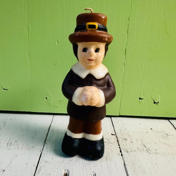 Vintage Gurley Pilgrim Candle Thanksgiving Candle Fall Decor Holiday Candle - Picture 1 of 6
